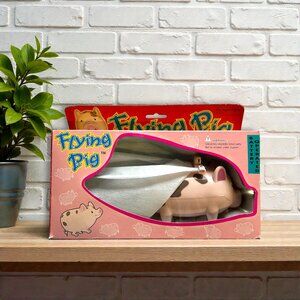 RARE VINTAGE Flying Pig Battery Operated Toy Magical Key International